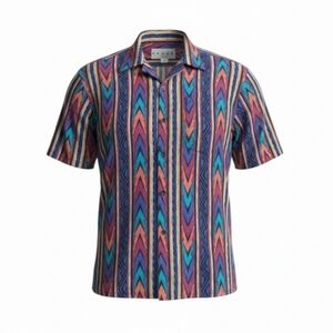 Frank 90s Y2K Multicolor Striped Men's Casual Shirt
